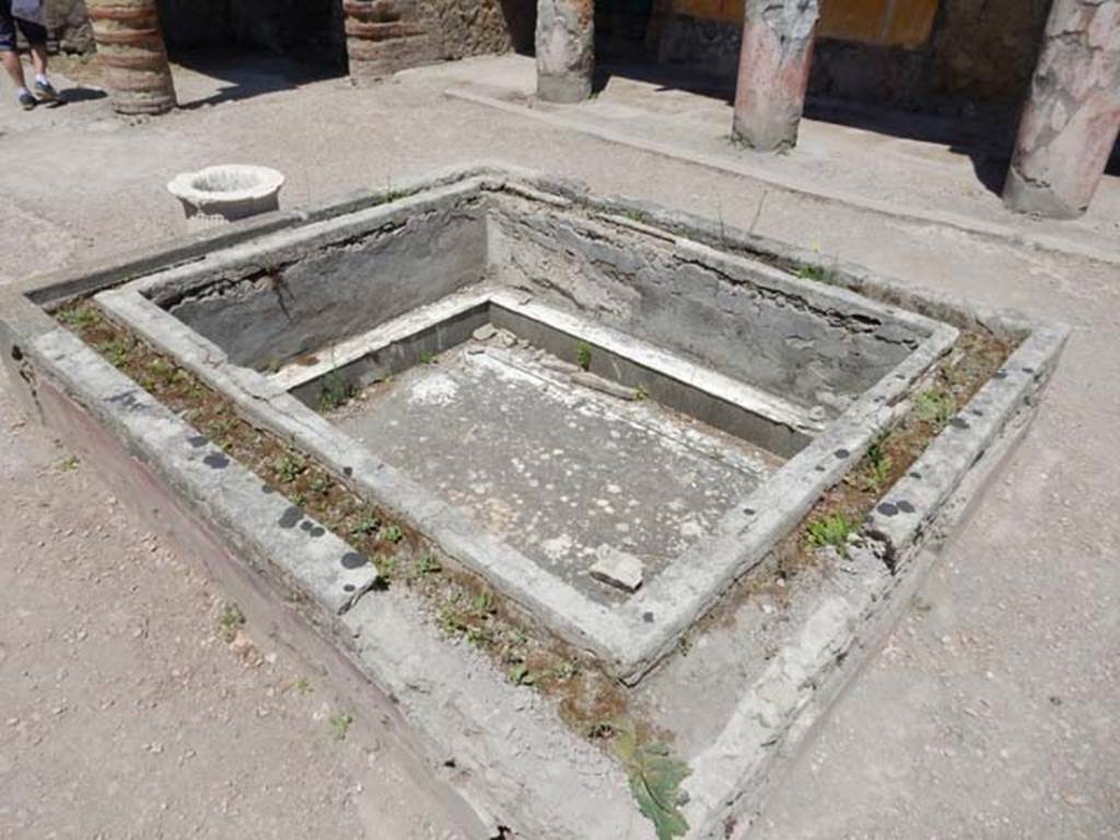 Ins. Or.I.2, Herculaneum. May 2018. Detail of impluvium in atrium, looking north-west.
Photo courtesy of Buzz Ferebee.